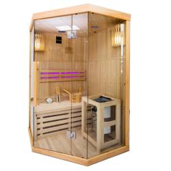 SAUNA FIŃSKA WYSOKOTEMPERATUROWA Z PIECEM OSLO2/HARVIA 1-2 OSOBOWA 120x120 OSLO2
