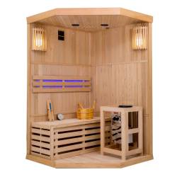 SAUNA FIŃSKA WYSOKOTEMPERATUROWA Z PIECEM OSLO2/HARVIA 1-2 OSOBOWA 120x120 OSLO2