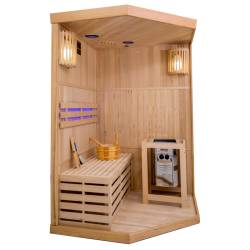SAUNA FIŃSKA WYSOKOTEMPERATUROWA Z PIECEM OSLO2/HARVIA 1-2 OSOBOWA 120x120 OSLO2