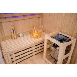 SAUNA FIŃSKA WYSOKOTEMPERATUROWA Z PIECEM OSLO2/HARVIA 1-2 OSOBOWA 120x120 OSLO2