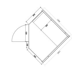 SAUNA FIŃSKA WYSOKOTEMPERATUROWA Z PIECEM OSLO2/HARVIA 1-2 OSOBOWA 120x120 OSLO2
