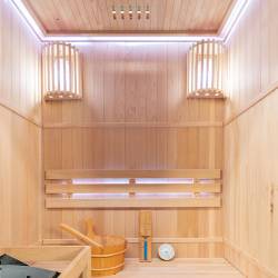 SAUNA FIŃSKA WYSOKOTEMPERATUROWA Z PIECEM OSLO1/HARVIA 1-2 OSOBOWA 120x105 OSLO1