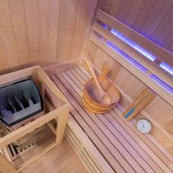 SAUNA FIŃSKA WYSOKOTEMPERATUROWA Z PIECEM OSLO1/HARVIA 1-2 OSOBOWA 120x105 OSLO1