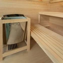 SAUNA FIŃSKA WYSOKOTEMPERATUROWA Z PIECEM LARK5/HARVIA 6KW 4-5 OSOBOWA 180x160 CM LARK5