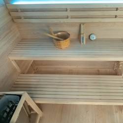 SAUNA FIŃSKA WYSOKOTEMPERATUROWA Z PIECEM LARK5/HARVIA 6KW 4-5 OSOBOWA 180x160 CM LARK5
