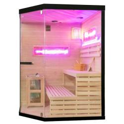 SAUNA FIŃSKA WYSOKOTEMPERATUROWA Z PIECEM LARK4/HARVIA 6KW 4-5 OSOBOWA 150x150 CM LARK4