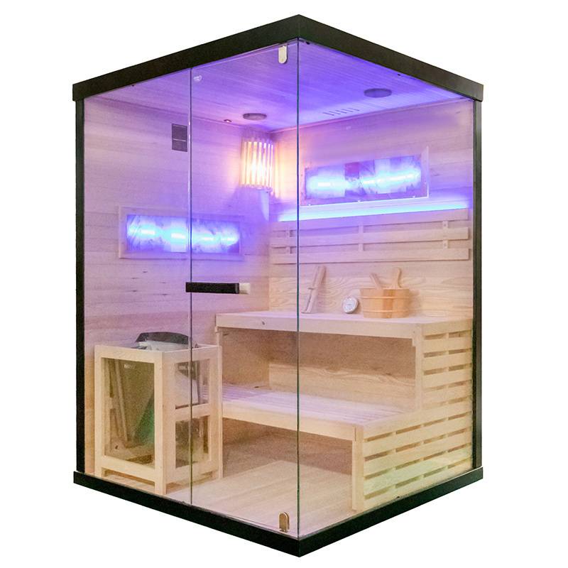 SAUNA FIŃSKA WYSOKOTEMPERATUROWA Z PIECEM LARK3/HARVIA 4,5KW 3-4 OSOBOWA 140x150 CM LARK3