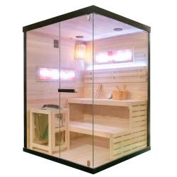 SAUNA FIŃSKA WYSOKOTEMPERATUROWA Z PIECEM LARK3/HARVIA 4,5KW 3-4 OSOBOWA 140x150 CM LARK3