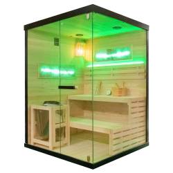 SAUNA FIŃSKA WYSOKOTEMPERATUROWA Z PIECEM LARK3/HARVIA 4,5KW 3-4 OSOBOWA 140x150 CM LARK3