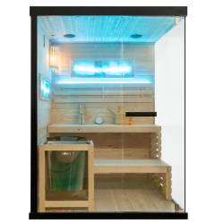 SAUNA FIŃSKA WYSOKOTEMPERATUROWA Z PIECEM LARK3/HARVIA 4,5KW 3-4 OSOBOWA 140x150 CM LARK3