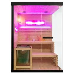 SAUNA FIŃSKA WYSOKOTEMPERATUROWA Z PIECEM LARK3/HARVIA 4,5KW 3-4 OSOBOWA 140x150 CM LARK3