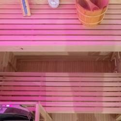 SAUNA FIŃSKA WYSOKOTEMPERATUROWA Z PIECEM LARK3/HARVIA 4,5KW 3-4 OSOBOWA 140x150 CM LARK3