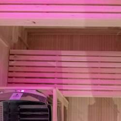 SAUNA FIŃSKA WYSOKOTEMPERATUROWA Z PIECEM LARK3/HARVIA 4,5KW 3-4 OSOBOWA 140x150 CM LARK3
