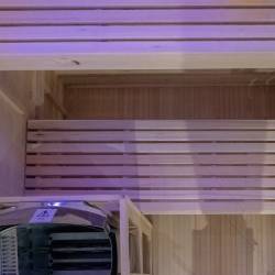 SAUNA FIŃSKA WYSOKOTEMPERATUROWA Z PIECEM LARK3/HARVIA 4,5KW 3-4 OSOBOWA 140x150 CM LARK3