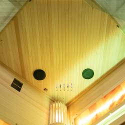 SAUNA FIŃSKA WYSOKOTEMPERATUROWA Z PIECEM LARK2/HARVIA 3,5KW 1-2 OSOBOWA 120x120 CM LARK2