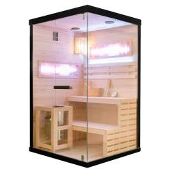 SAUNA FIŃSKA WYSOKOTEMPERATUROWA Z PIECEM LARK1/HARVIA 3,5KW 1-2 OSOBOWA 120x120 CM LARK1