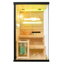 SAUNA FIŃSKA WYSOKOTEMPERATUROWA Z PIECEM LARK1/HARVIA 3,5KW 1-2 OSOBOWA 120x120 CM LARK1