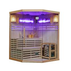 SAUNA FIŃSKA WYSOKOTEMPERATUROWA Z PIECEM KEMI7/HARVIA 5-6 OSOBOWA 180x180 KEMI7
