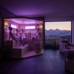 SAUNA FIŃSKA WYSOKOTEMPERATUROWA Z PIECEM KEMI6/HARVI 5-6 OSOBOWA 200x200 KEMI6