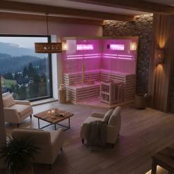 SAUNA FIŃSKA WYSOKOTEMPERATUROWA Z PIECEM KEMI6/HARVI 5-6 OSOBOWA 200x200 KEMI6