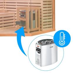 SAUNA FIŃSKA WYSOKOTEMPERATUROWA Z PIECEM KEMI6/HARVI 5-6 OSOBOWA 200x200 KEMI6