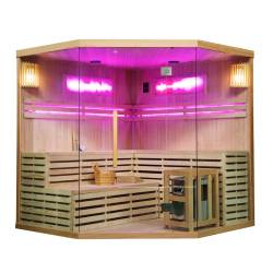 SAUNA FIŃSKA WYSOKOTEMPERATUROWA Z PIECEM KEMI6/HARVI 5-6 OSOBOWA 200x200 KEMI6