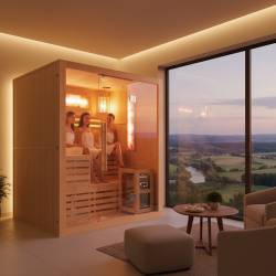 SAUNA FIŃSKA WYSOKOTEMPERATUROWA Z PIECEM KEMI5/HARVIA 4-5 OSOBOWA 180x160 KEMI5