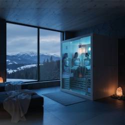 SAUNA FIŃSKA WYSOKOTEMPERATUROWA Z PIECEM KEMI5/HARVIA 4-5 OSOBOWA 180x160 KEMI5