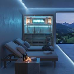 SAUNA FIŃSKA WYSOKOTEMPERATUROWA Z PIECEM KEMI5/HARVIA 4-5 OSOBOWA 180x160 KEMI5