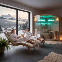 SAUNA FIŃSKA WYSOKOTEMPERATUROWA Z PIECEM KEMI4/HARVIA 4-5 OSOBOWA 150x150 KEMI4