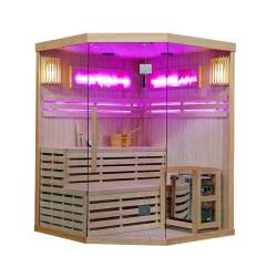 SAUNA FIŃSKA WYSOKOTEMPERATUROWA Z PIECEM KEMI4/HARVIA 4-5 OSOBOWA 150x150 KEMI4