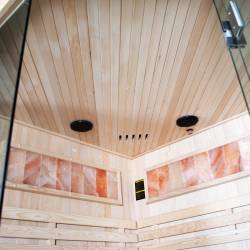 SAUNA FIŃSKA WYSOKOTEMPERATUROWA Z PIECEM KEMI4/HARVIA 4-5 OSOBOWA 150x150 KEMI4