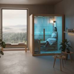 SAUNA FIŃSKA WYSOKOTEMPERATUROWA Z PIECEM KEMI3/HARVIA 3-4 OSOBOWA 150x120 KEMI3