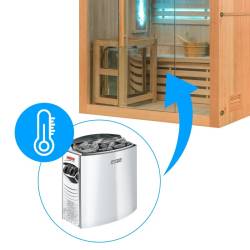 SAUNA FIŃSKA WYSOKOTEMPERATUROWA Z PIECEM KEMI3/HARVIA 3-4 OSOBOWA 150x120 KEMI3