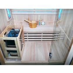 SAUNA FIŃSKA WYSOKOTEMPERATUROWA Z PIECEM KEMI3/HARVIA 3-4 OSOBOWA 150x120 KEMI3