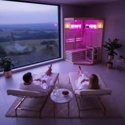 SAUNA FIŃSKA WYSOKOTEMPERATUROWA Z PIECEM KEMI2/HARVIA 1-2 OSOBOWA 120x120 KEMI2
