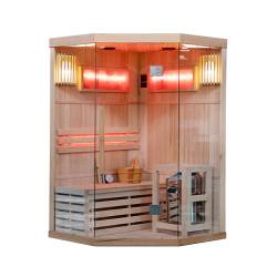 SAUNA FIŃSKA WYSOKOTEMPERATUROWA Z PIECEM KEMI2/HARVIA 1-2 OSOBOWA 120x120 KEMI2