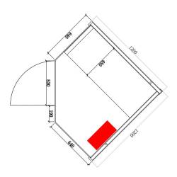 SAUNA FIŃSKA WYSOKOTEMPERATUROWA Z PIECEM KEMI2/HARVIA 1-2 OSOBOWA 120x120 KEMI2