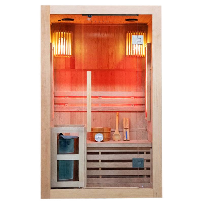 SAUNA FIŃSKA WYSOKOTEMPERATUROWA Z PIECEM KEMI1/HARVIA 1-2 OSOBOWA 120x105 KEMI1