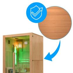 SAUNA FIŃSKA WYSOKOTEMPERATUROWA Z PIECEM KEMI1/HARVIA 1-2 OSOBOWA 120x105 KEMI1