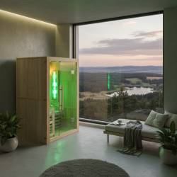 SAUNA FIŃSKA WYSOKOTEMPERATUROWA Z PIECEM KEMI1/HARVIA 1-2 OSOBOWA 120x105 KEMI1