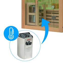 SAUNA FIŃSKA WYSOKOTEMPERATUROWA Z PIECEM KEMI1/HARVIA 1-2 OSOBOWA 120x105 KEMI1