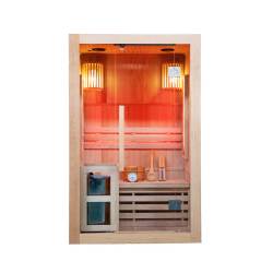 SAUNA FIŃSKA WYSOKOTEMPERATUROWA Z PIECEM KEMI1/HARVIA 1-2 OSOBOWA 120x105 KEMI1