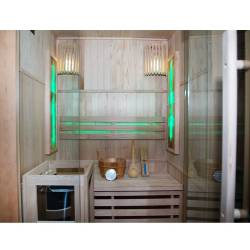 SAUNA FIŃSKA WYSOKOTEMPERATUROWA Z PIECEM KEMI1/HARVIA 1-2 OSOBOWA 120x105 KEMI1