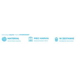 SAUNA FIŃSKA WYSOKOTEMPERATUROWA Z PIECEM KEMI1/HARVIA 1-2 OSOBOWA 120x105 KEMI1