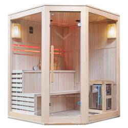 SAUNA FIŃSKA WYSOKOTEMPERATUROWA Z PIECEM BODO7/HARVIA 5-6 OSOBOWA 180x180 BODO7