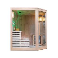 SAUNA FIŃSKA WYSOKOTEMPERATUROWA Z PIECEM BODO7/HARVIA 5-6 OSOBOWA 180x180 BODO7