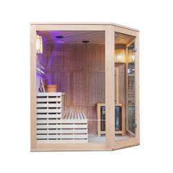 SAUNA FIŃSKA WYSOKOTEMPERATUROWA Z PIECEM BODO7/HARVIA 5-6 OSOBOWA 180x180 BODO7