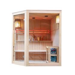 SAUNA FIŃSKA WYSOKOTEMPERATUROWA Z PIECEM BODO7/HARVIA 5-6 OSOBOWA 180x180 BODO7