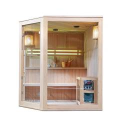 SAUNA FIŃSKA WYSOKOTEMPERATUROWA Z PIECEM BODO7/HARVIA 5-6 OSOBOWA 180x180 BODO7